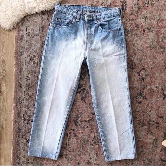 Vintage Levi’s 501 70s Reworked High Rise Straight Leg Bleached Jeans - Picture 2 of 8
